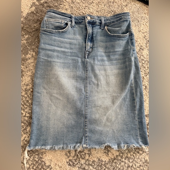 Denim Frayed Hem Skirt - Picture 1 of 1